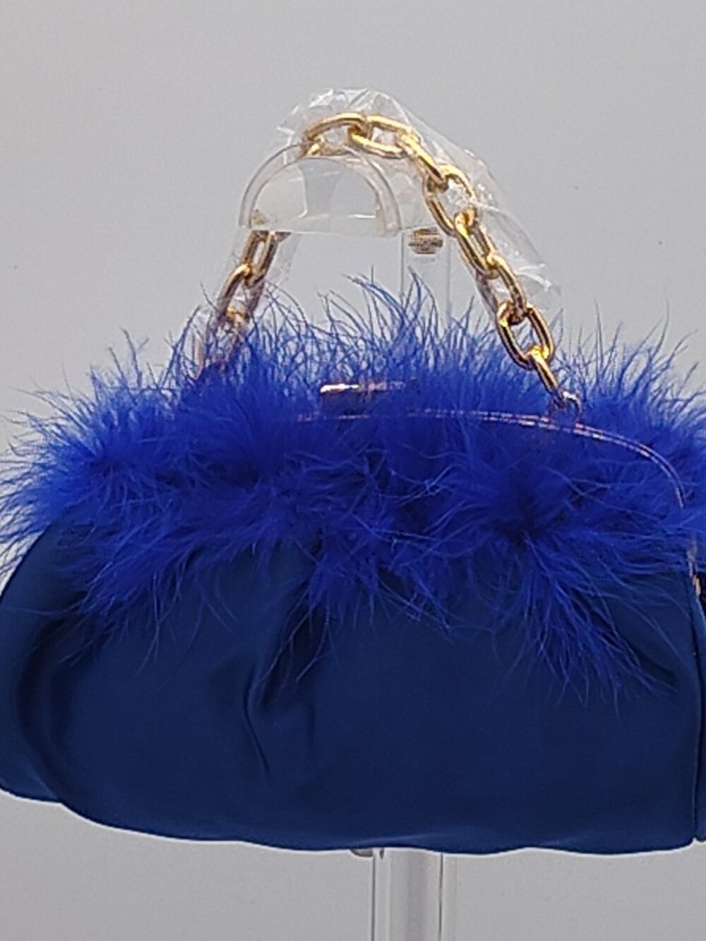 Midnight Electric After-Dark Glam Feather Satin Evening Bag by Hello 3am